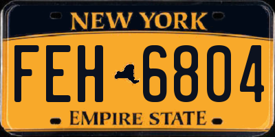 NY license plate FEH6804