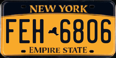 NY license plate FEH6806
