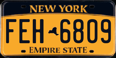NY license plate FEH6809