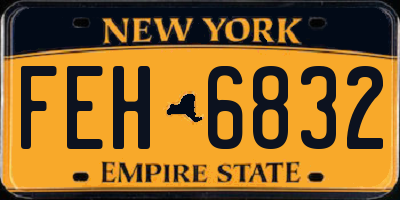 NY license plate FEH6832