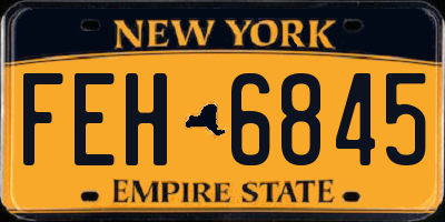 NY license plate FEH6845