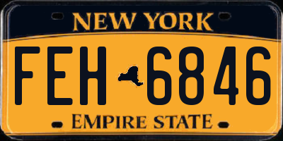 NY license plate FEH6846