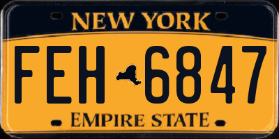 NY license plate FEH6847