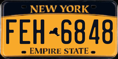 NY license plate FEH6848