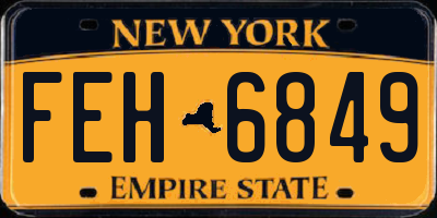 NY license plate FEH6849