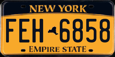NY license plate FEH6858