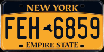 NY license plate FEH6859