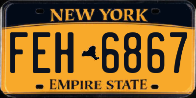 NY license plate FEH6867
