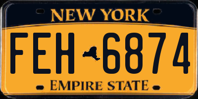 NY license plate FEH6874