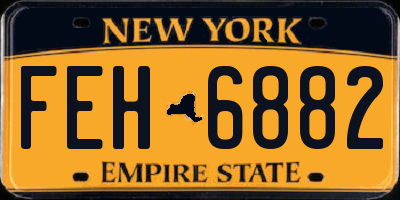 NY license plate FEH6882
