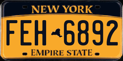 NY license plate FEH6892