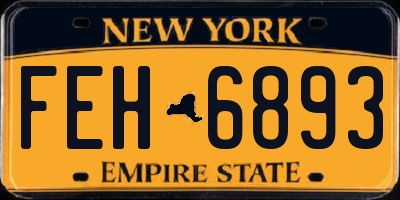 NY license plate FEH6893