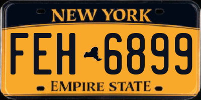 NY license plate FEH6899