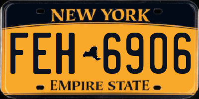NY license plate FEH6906
