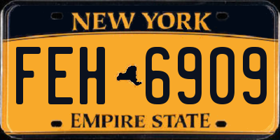 NY license plate FEH6909