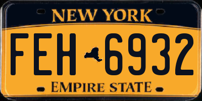NY license plate FEH6932