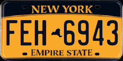 NY license plate FEH6943