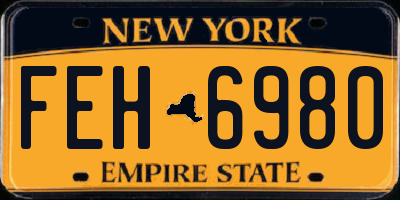 NY license plate FEH6980