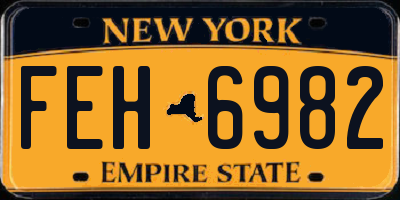 NY license plate FEH6982