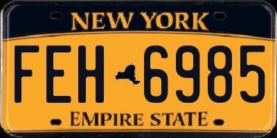 NY license plate FEH6985