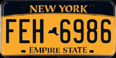 NY license plate FEH6986