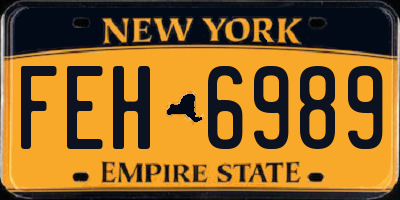 NY license plate FEH6989