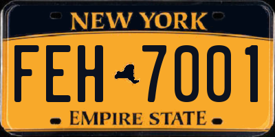 NY license plate FEH7001