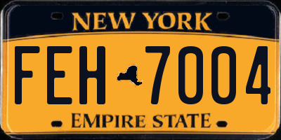 NY license plate FEH7004
