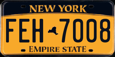 NY license plate FEH7008
