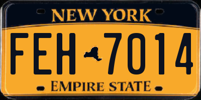 NY license plate FEH7014