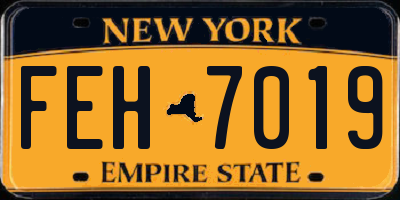 NY license plate FEH7019
