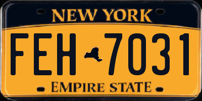 NY license plate FEH7031