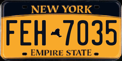 NY license plate FEH7035