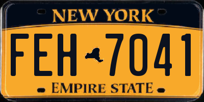NY license plate FEH7041