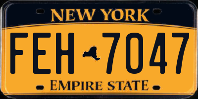 NY license plate FEH7047
