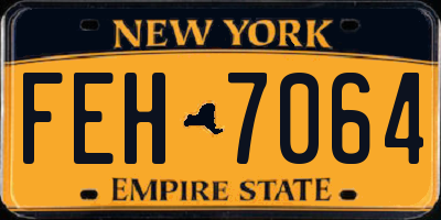 NY license plate FEH7064