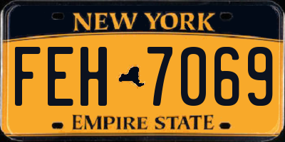 NY license plate FEH7069