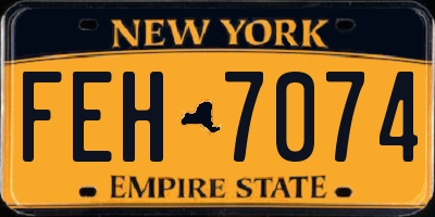 NY license plate FEH7074
