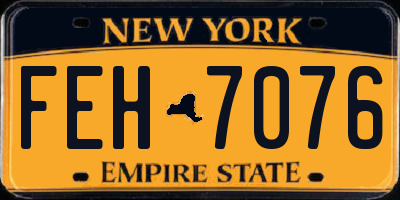 NY license plate FEH7076