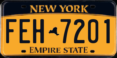NY license plate FEH7201