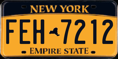 NY license plate FEH7212