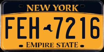 NY license plate FEH7216