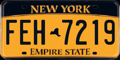 NY license plate FEH7219