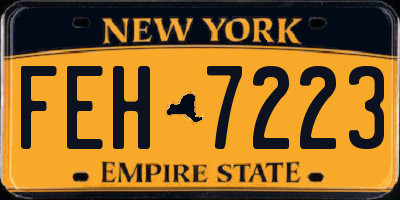 NY license plate FEH7223