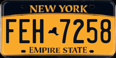 NY license plate FEH7258