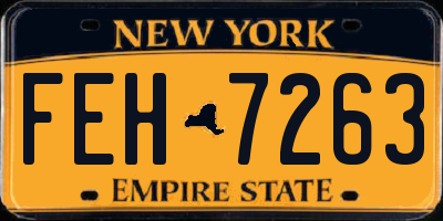 NY license plate FEH7263