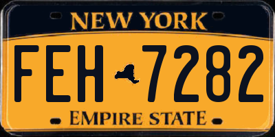 NY license plate FEH7282