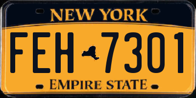 NY license plate FEH7301