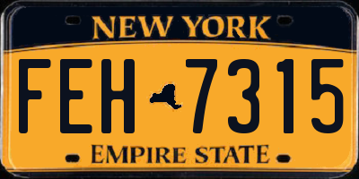 NY license plate FEH7315