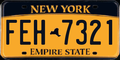 NY license plate FEH7321